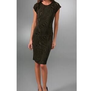 Diane Von Furstenberg Thane Marbled Sheath Dress Women's 2 Green